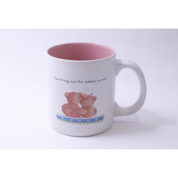 Teddy Bears Couple, Message Mug, You Bring Out The Cuddly In Me, American - Picture 1 of 3